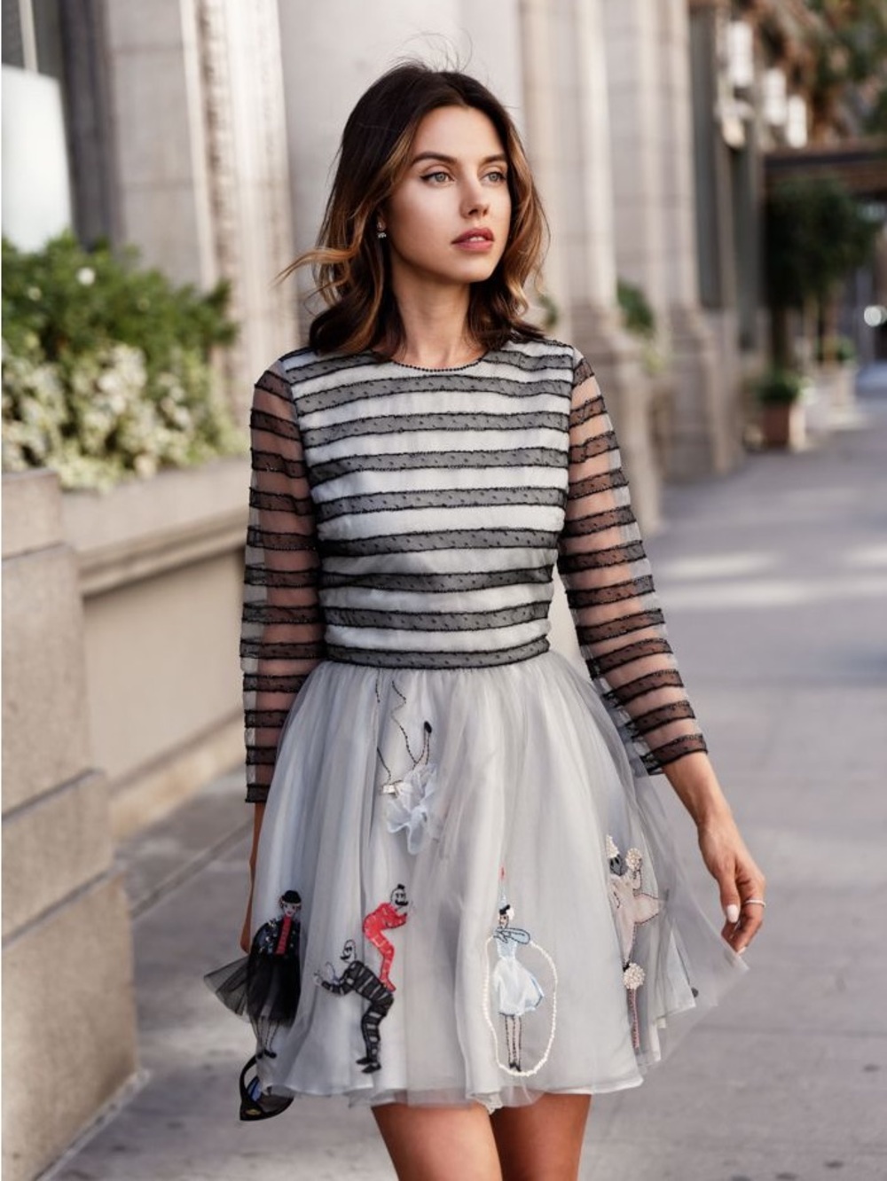 SUPER RARE RED Valentino Red and Cream Striped Sweater Tulle Circus Dress